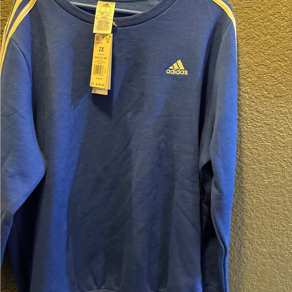 Adidas Bold Blue Sweatshirt with White Accents